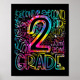 Poster Équipe de typographie de 2e année Tie Dye Enseigna