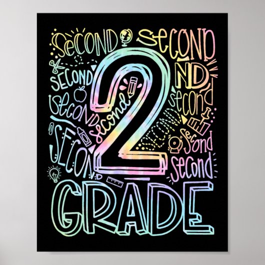 Poster Équipe de typographie de 2e année Tie Dye Thé pour (Devant)