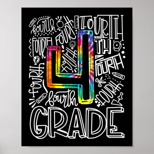 Poster Équipe de typographie de 4e année Quatrième année  (Devant)