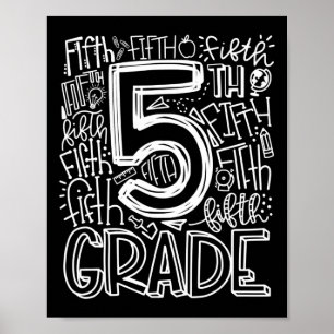 Poster Équipe de typographie de 5e année Enseignant de 5e