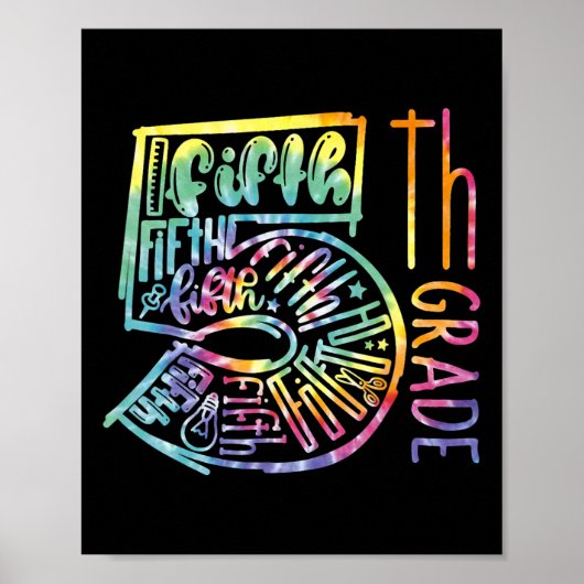 Poster Équipe de typographie de 5e année Enseignant de 5e (Devant)