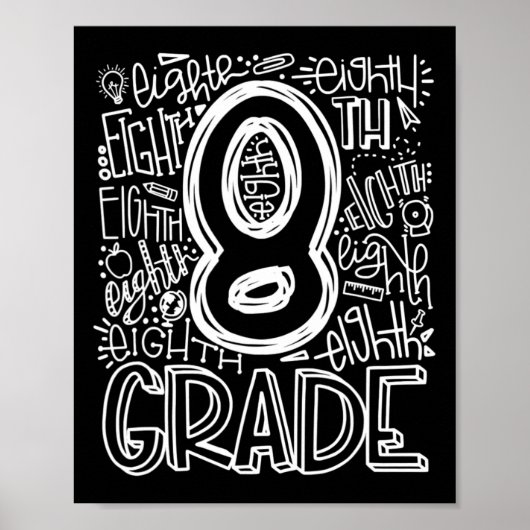 Poster Équipe de typographie de 8e année, huitième année, (Devant)
