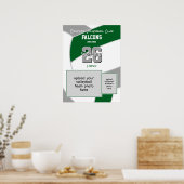 Poster équipe de volley-ball gris vert couleurs commémora (Cuisine)