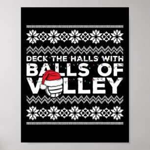 Poster Équipe de volleyball laide doux lumières de Noël S