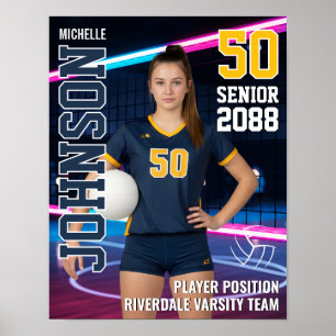 Poster Équipe de volleyball senior Photo personnalisée Sp