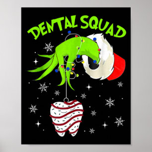 Poster Équipe dentaire de Noël Dentiste mignon Hygiéniste