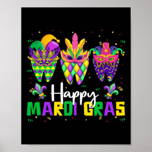 Poster Équipe dentaire joyeuse Mardi Gras Dentiste Carniv