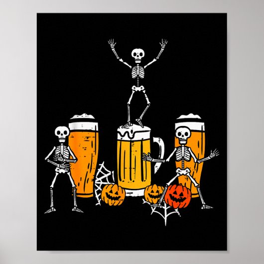 Poster Équipe d'Halloween Squelettes Danse Costume Drôle (Devant)