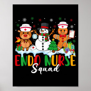 Poster Équipe d'infirmières Endo Renne Bonhomme de neige