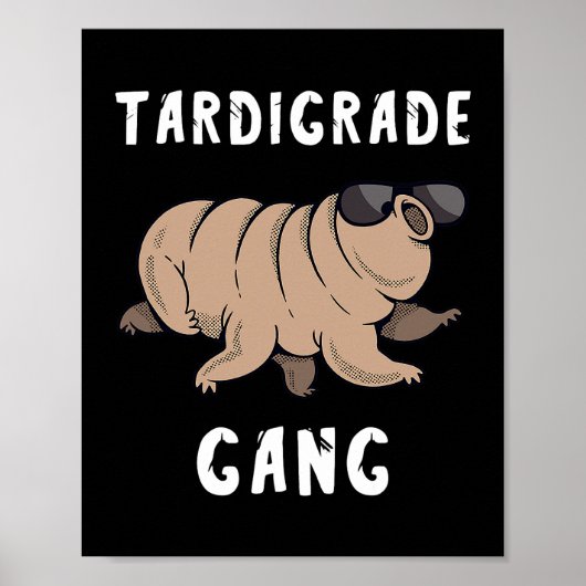 Poster Équipe d'ours d'eau Tardigrade Gang Microbiologis (Devant)