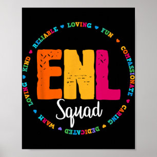 Poster Équipe Enl Professeur d'anglais Nouvelle Équipe de