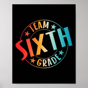 Poster Équipe Enseignant Élève 6e Année Rentree Scolaire 