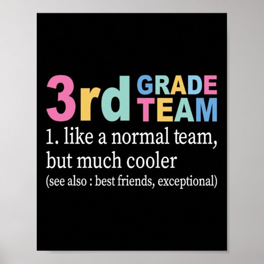 Poster Équipe Enseignante 3e Classe Comme Une Équipe Norm (Devant)