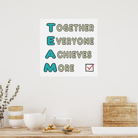 Poster Équipe - Ensemble, chacun atteint plus (Cuisine)