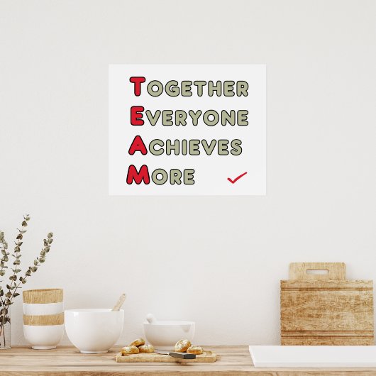 Poster Équipe - Ensemble, chacun atteint plus (Cuisine)