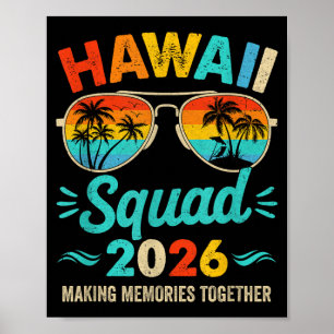 Poster Équipe Hawaï 2026 Vacances Amis Famille Correspond