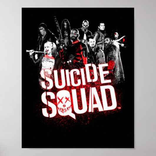 Poster Équipe Hommes Squad Splatter Noir Performance (Devant)