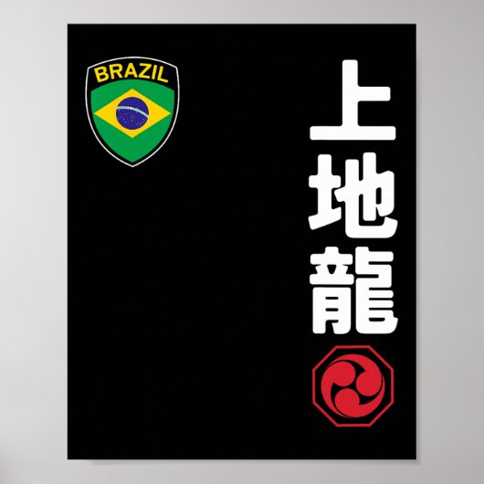 Poster Équipe Karate Uechi Ryu Brésil Drapeau Martial Jap (Devant)