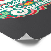 Poster Équipe les années 70 rétro de Noël Père Noël Famil (Coin)