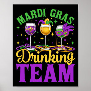 Poster Équipe Mardi Gras Party Client Boire de la bière B