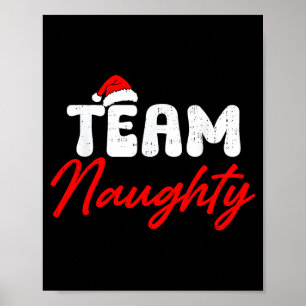 Poster Équipe mignonne drôle de Noël couple correspondant
