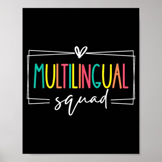 Poster Équipe multilingue langue internationale double (Devant)