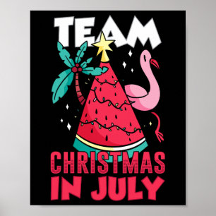Poster Équipe Noël en juillet Sarcasme Été Père Noël Humo