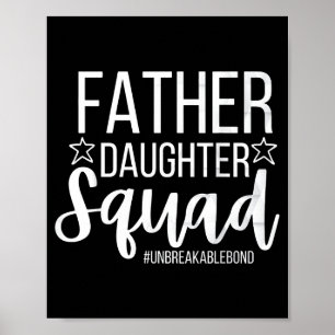 Poster Équipe Papa Fille Fête des Pères Correspondant Pap