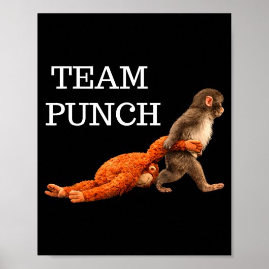 Poster Équipe poing bébé singe poing tendance mème graphi (Devant)