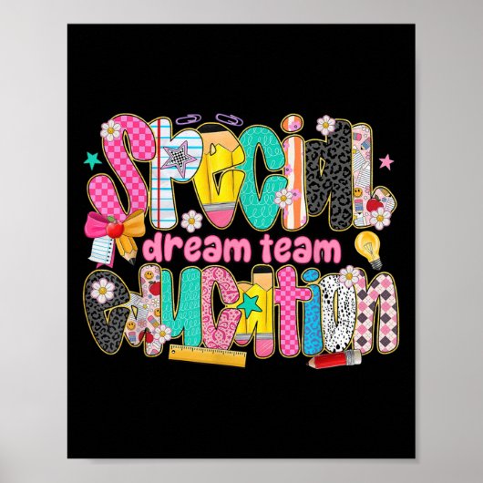 Poster Équipe Rétro de l'Éducation Spéciale Rêve Équipe E (Devant)