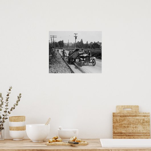 Poster Équipe routière au travail, 1925 (Cuisine)