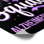 Poster Équipe ruban violet équipe de soutien maladie d'Al (Coin)