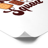 Poster Équipe S'mores Camping Feu de camp Chocolat Guimau (Coin)