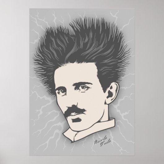 Poster Équipe Tesla cheveux statiques (Devant)