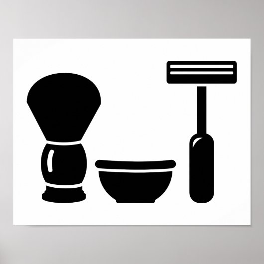 Poster Équipement de rasage de barbier (Devant)