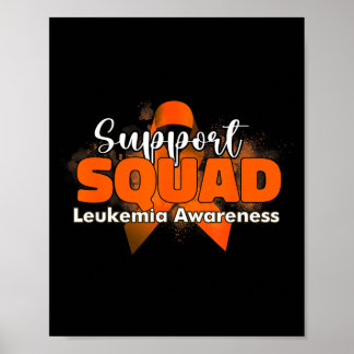 Poster Équipes de soutien ruban orange leucémie cancer