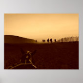 Poster Équitation au coucher du soleil (Devant)