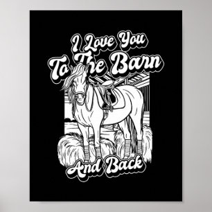 Poster Équitation - Équitation Je Vous Aime À La Grange E