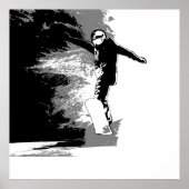 Poster Équitation libre - Snowboarder (Devant)