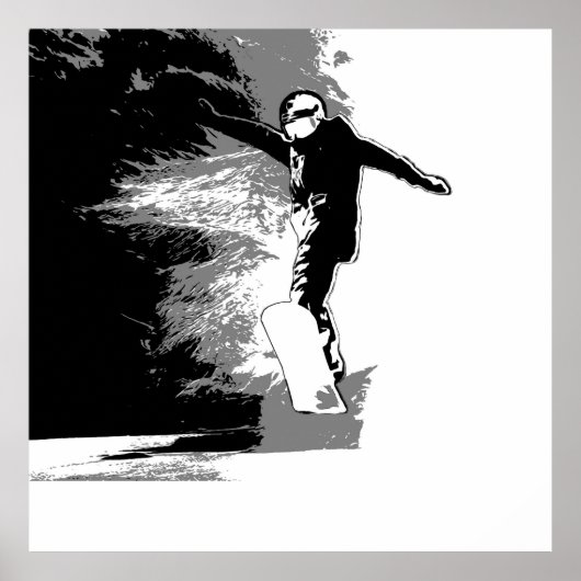 Poster Équitation libre - Snowboarder (Devant)