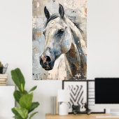 Poster Équitation Moderne – Conception Abstraite de Cheva (Bureau à domicile)