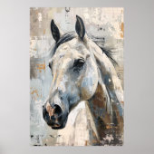 Poster Équitation Moderne – Conception Abstraite de Cheva (Devant)