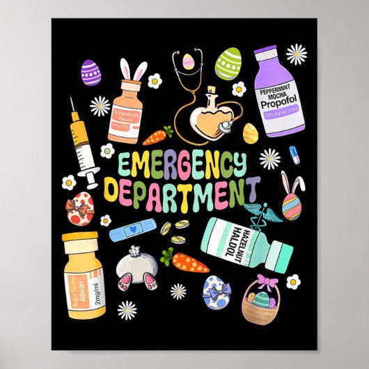 Poster Er Easter Nurse Crew Easter Day Emergency Room Nur (Devant)