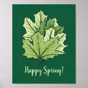 Poster Érable vert du printemps Amoureux de la nature Feu