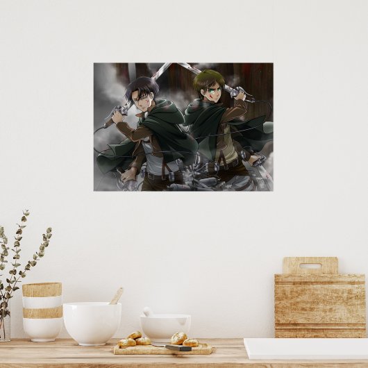 Poster Eren et Levi (Cuisine)