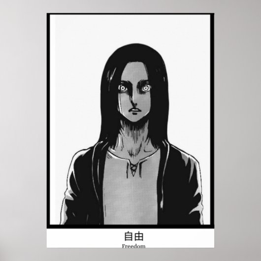 Poster Eren Jaeger attaque sur Titan Freedom (Devant)