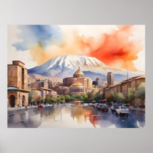 Poster Erevan aquarelle