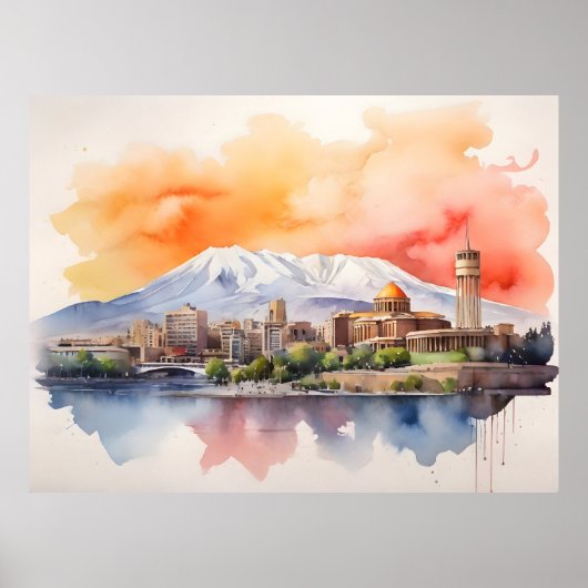 Poster Erevan aquarelle (Devant)