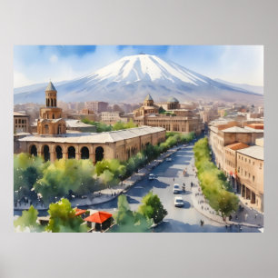 Poster Erevan aquarelle