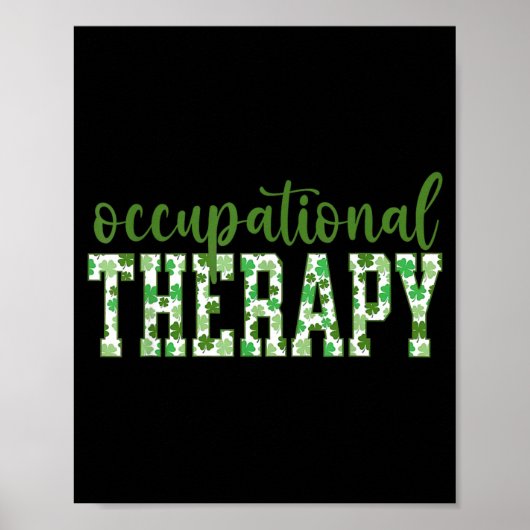 Poster Ergothérapie Shamrock St Patricks Day OT (Devant)